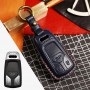 Husa protectie cheie auto din piele Premium Albastru compatibil AUDI 3 Butoane central smart remote auto key Nabi Market ®