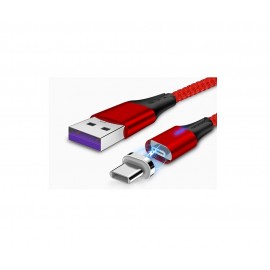 CABLU DATE INCARCARE 2IN1 FAST CHARGE 3.0 USB LA MICRO USB/TYPE-C 1.5M 5A ROSU