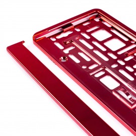 SET 2 BUC SUPORT NUMAR INMATRICULARE ROSU METALIZAT