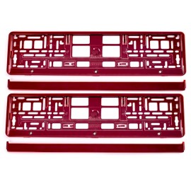 SET 2 BUC SUPORT NUMAR INMATRICULARE ROSU METALIZAT