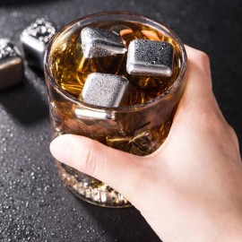 SET 4 CUBURI GHEATA PENTRU RACIREA BAUTURILOR, INOX , REUTILIZABILE CU CUTIE DE DEPOZITARE