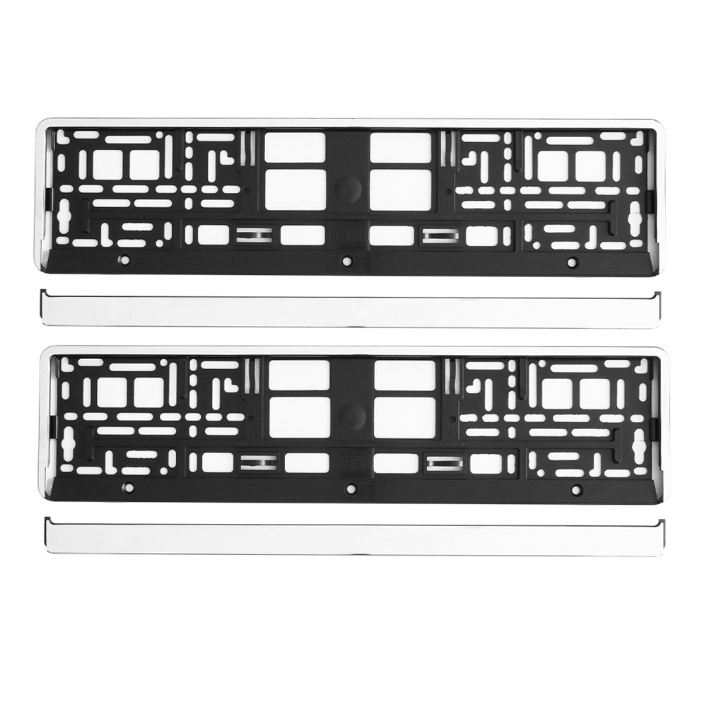 SET 2 BUC SUPORT NUMAR INMATRICULARE SILVER