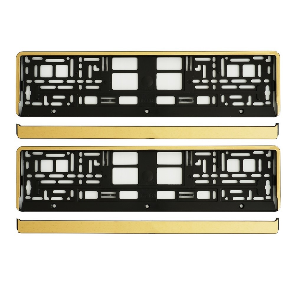 SET 2 BUC SUPORT NUMAR INMATRICULARE GOLD