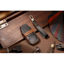 Husa protectie cheie auto din piele Premium Negru compatibil Mercedes-Benz 3 Butoane Nabi Market ®