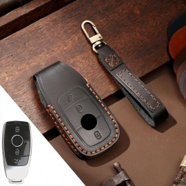 Husa protectie cheie auto din piele Premium Negru compatibil Mercedes-Benz 3 Butoane Nabi Market ®