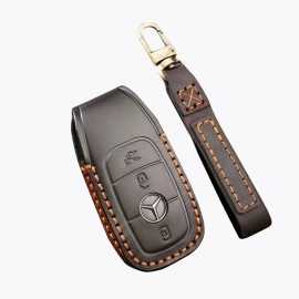 Husa protectie cheie auto din piele Premium Negru compatibil Mercedes-Benz 3 Butoane Nabi Market ®