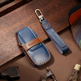 Husa protectie cheie auto din piele Premium Albastru compatibil Mercedes-Benz 3 Butoane Nabi Market ®