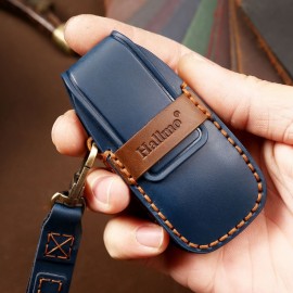 Husa protectie cheie auto din piele Premium Albastru compatibil Mercedes-Benz 3 Butoane Nabi Market ®