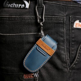 Husa protectie cheie auto din piele Premium Albastru compatibil Mercedes-Benz 3 Butoane Nabi Market ®