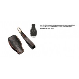 Husa protectie cheie auto din piele Premium Negru compatibil Mercedes-Benz negru Nabi Market ®
