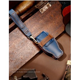 Husa protectie cheie auto din piele Premium Albastru compatibil Mercedes-Benz albastru Nabi Market ®