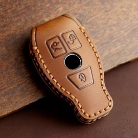 Husa protectie cheie auto din piele Premium Maro compatibil Mercedes-Benz maro Nabi Market ®