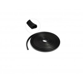 Set protectie caroserie auto, Rola cheder neagra cu insertie metalica 5 metri si protectie bara auto carbon premium