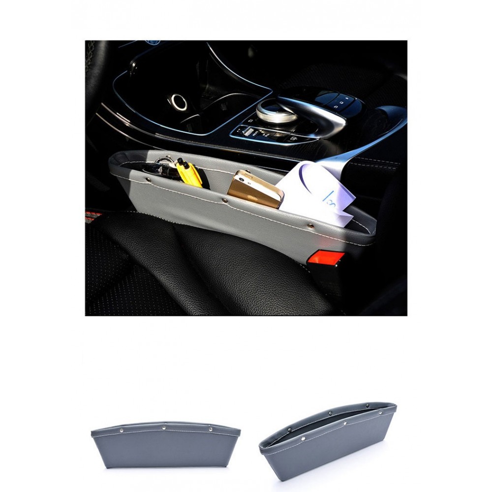 Set 2 buc Organizator scaun auto pentru diverse intre bancheta si consola, universal, Gri
