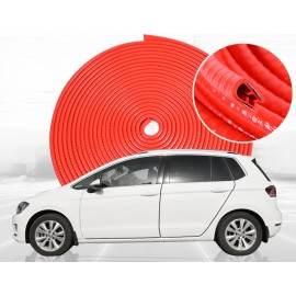 Rola cheder rosie cu insertie metalica 5 metri, protectie usi auto