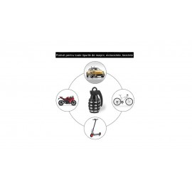 Capacele ventil grenada ornamentale aluminiu, culoare Negru, rotunde Set 4 buc