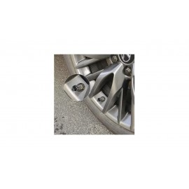 Capacele ventil grenada ornamentale aluminiu, culoare Negru, rotunde Set 4 buc