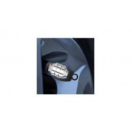 Capacele ventil grenada ornamentale aluminiu, culoare Silver, rotunde Set 4 buc