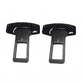 Set 2 bucati protectie centuri de siguranta polyester 100% si 2 buc Centura falsa auto grafica carbon, anulator senzor centura de siguranta, dop metal